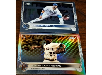 2022 Topps Chrome:  Carlos Santana & Roansy Contreras (Rookie)