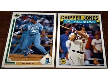 1991 Upper Deck & 2021 Topps (35th Anniversary):  Bo Jackson & Chipper Jones