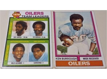 1974 & 1978 Topps:  Ken Burrough & Oilers Team Leaders (Earl Campbell - Rookie}
