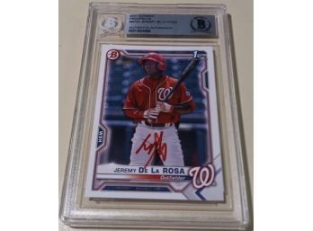 2021 Topps-Bowman Chrome Prospects:  Jeremy De La Rosa (Autograph Authentication)