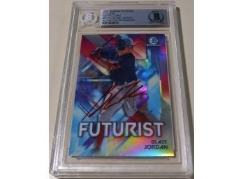 2021 Bowman Chrome:  Blaze Jordan (Futurist) - Refractor & Autograph Authentication