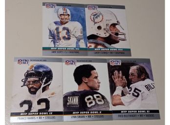 1990 NFL Pro Set:  Super Bowl MVPs VII-XI {5-Card Lot}