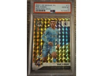 PSA Gem Mint '10'!! - Phil Foden...{Reactive Gold Prizm}