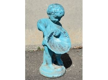 Concrete Child With Shell Water Feature Statue