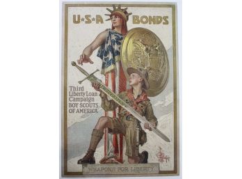 Leyendecker Boy Scout WW1 Poster On Linen