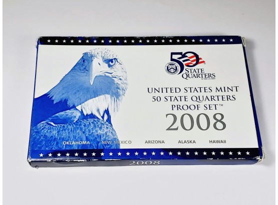 2008 50 State Quarter Proof Set (Rarest Year)5 Coins