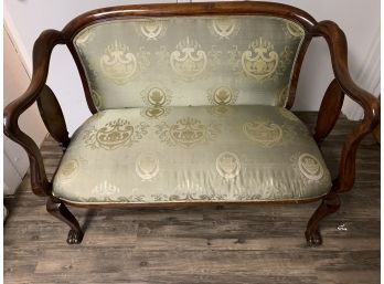 Exquisite Antique French Provincial Upholstered Mahogany Settee