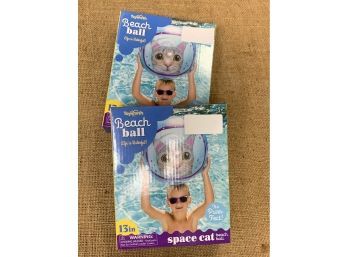 Space Cat Beach Balls - Qty 2 - New In Box