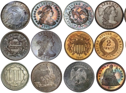 Array of collectible coins