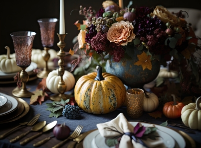 thanksgiving tablescape, table setting ideas, secondhand thanksgiving tablescape