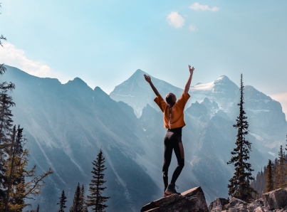 Happy Woman Hiking Outdoors Image by Sam from Pixabay