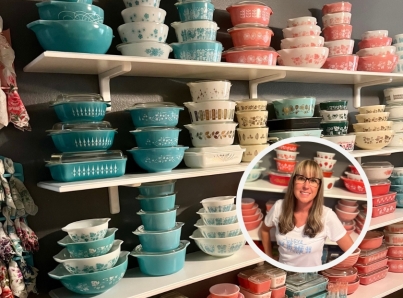 Marcelle Robinson and her Pyrex collection