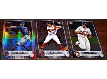 2022 Topps Chrome:  Triston McKenzie, Kyle Schwarber & Michael Brantley