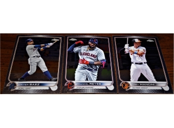 2022 Topps Chrome:  Javier Baez, Franmil Reyes & Trey Mancini