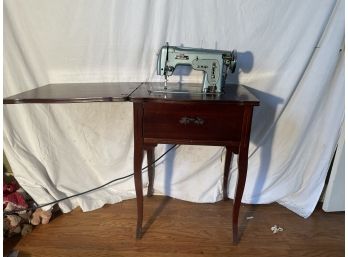 Vintage Madern Sewing Machine In Cabinet