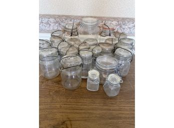 Glass Top Canning Jars Lot
