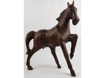 Solid Wood Carved Horse Figure - About 12' Tall