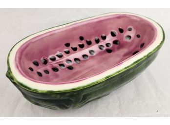 Large 80s Ceramic Watermelon Fruit Dish / Bowl