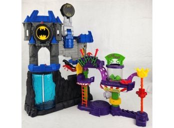 Imaginext Batman DC Super Friends Wayne Manor Batcave  And The Joker Laff Factory Playsets