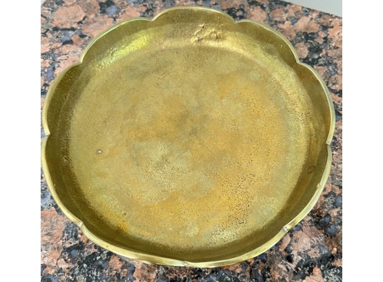 FOOTED BRASS DISH