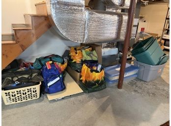 ASSORTMENT of BAGS and STORAGE TUBS