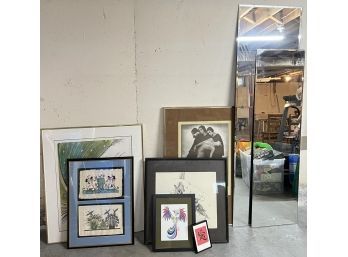 GROUPING OF MIRRORS and MODERN PRINTS