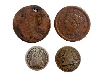 (4) 19th c. UNITED STATES COINS