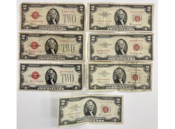 COLLECTION 1928, 1953, 1963 $2 BILL RED SEAL