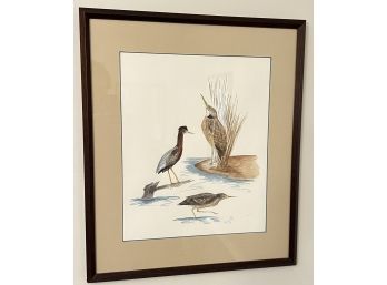BIRD WATERCOLOR signed CLEMENTS 78