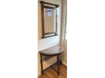 MATCHING OAK MIRROR and CONSOLE TABLE