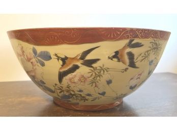 20th c SIGNED ASIAN PUNCH BOWL