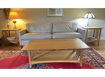 MATCHING COFFEE TABLE AND (2) END TABLES