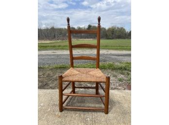 ANTIQUE LADDER BACK SIDE CHAIR