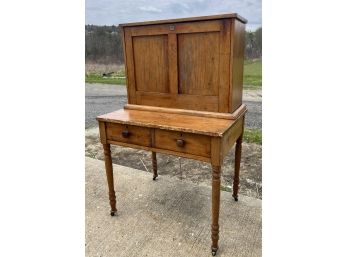 ANTIQUE COUNTRY PINE FALL FRONT SECRETARY DESK