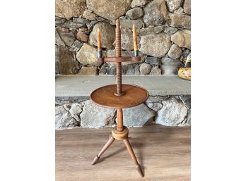 REPRODUCTION MAPLE SCREW TOP CANDLE STAND