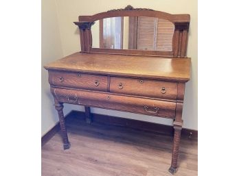 ANTIQUE TIGER OAK SERVER