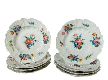 (8) HAND PAINTED LIMOGES SHALLOW BOWLS