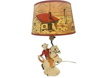 VINTAGE CERAMIC COWBOY CHILD'S LAMP