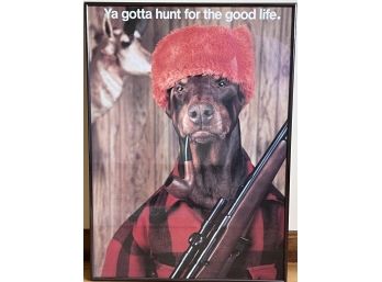 FRAMED HUMEROUS DOBERMAN POSTER