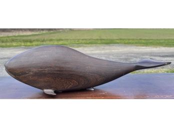 LARGE CARVED EXOTIC HARDWOOD WHALE