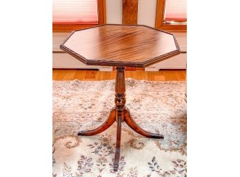 (2) CARVED SIDE TABLES with OCTAGONAL TOPS