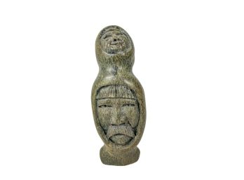 SIGNED INUIT CARVED SOAPSTONE FIGURE