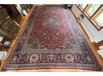 HANDMADE ROOM SIZE ANTIQUE ORIENTAL WOOL RUG