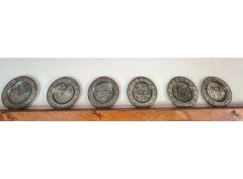 (6) INTL PEWTER BICENTENNIAL COMMEMORATIVE PLATES