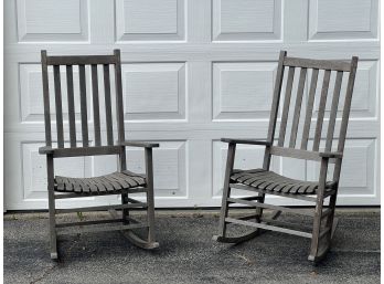 PAIR of TEAK PORCH ROCKERS