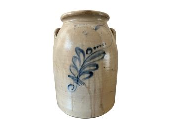 SATTERLEE & MORY (4) GALLON STONEWARE CROCK