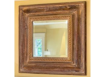 FAUX DISTRESSED BEVELED GLASS MIRROR