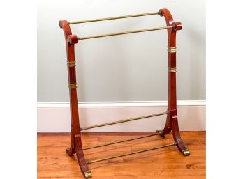 MAHOGANY & BRASS REGENCY STYLE QUILT RACK