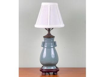 DECORATIVE CHINESE STYLE CELADON BED LAMP