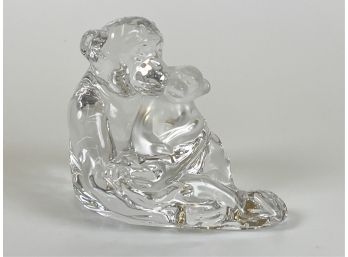 SAINT LOUIS CRYSTAL GORILLA W BABY